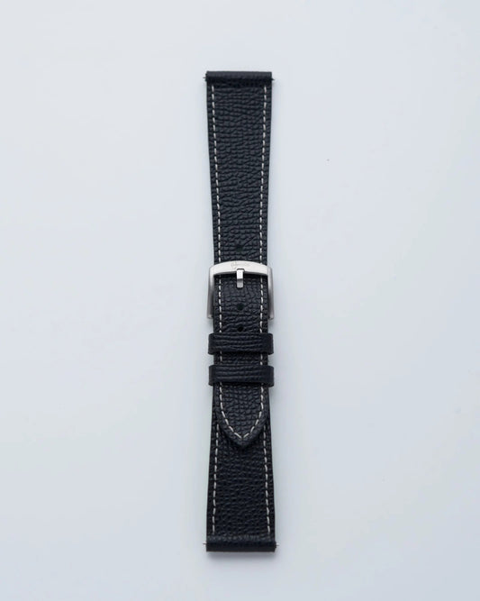Cinturino in Pelle Martellata Nero "Milano"
