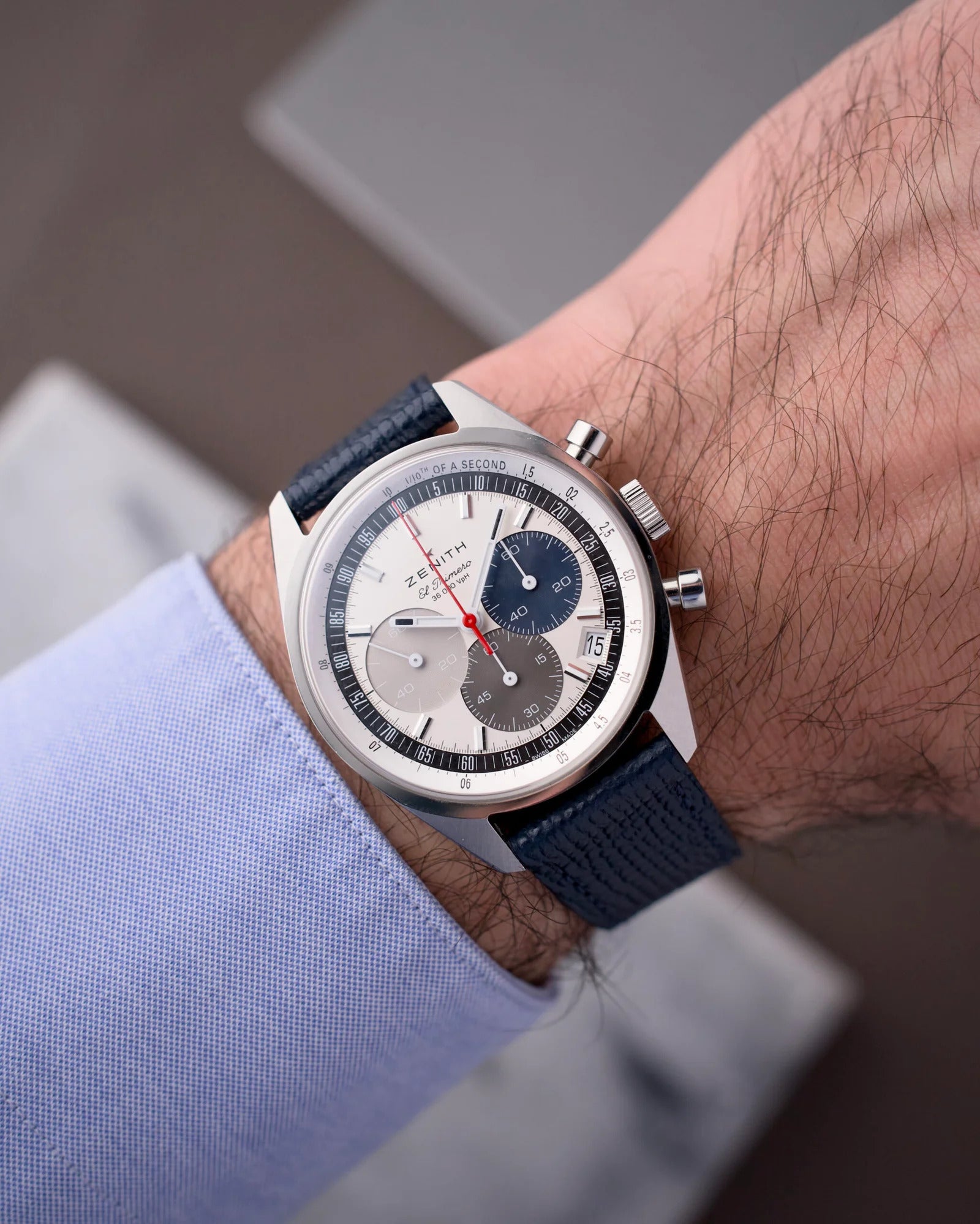 Cinturino in Pelle Martellata Blu "Milano"